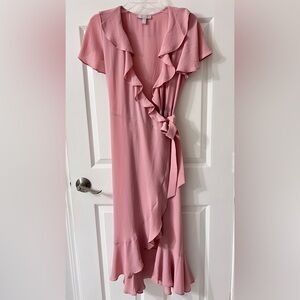 Chelsea28 Pink Asymmetrical Ruffle Dress
